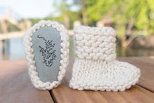 Load image into Gallery viewer, Lake Norman Hand-knit Baby Booties (3-6 months)