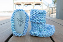 Load image into Gallery viewer, Lake Norman Hand-knit Baby Booties (3-6 months)