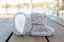 Load image into Gallery viewer, Lake Norman Hand-knit Baby Booties (3-6 months)
