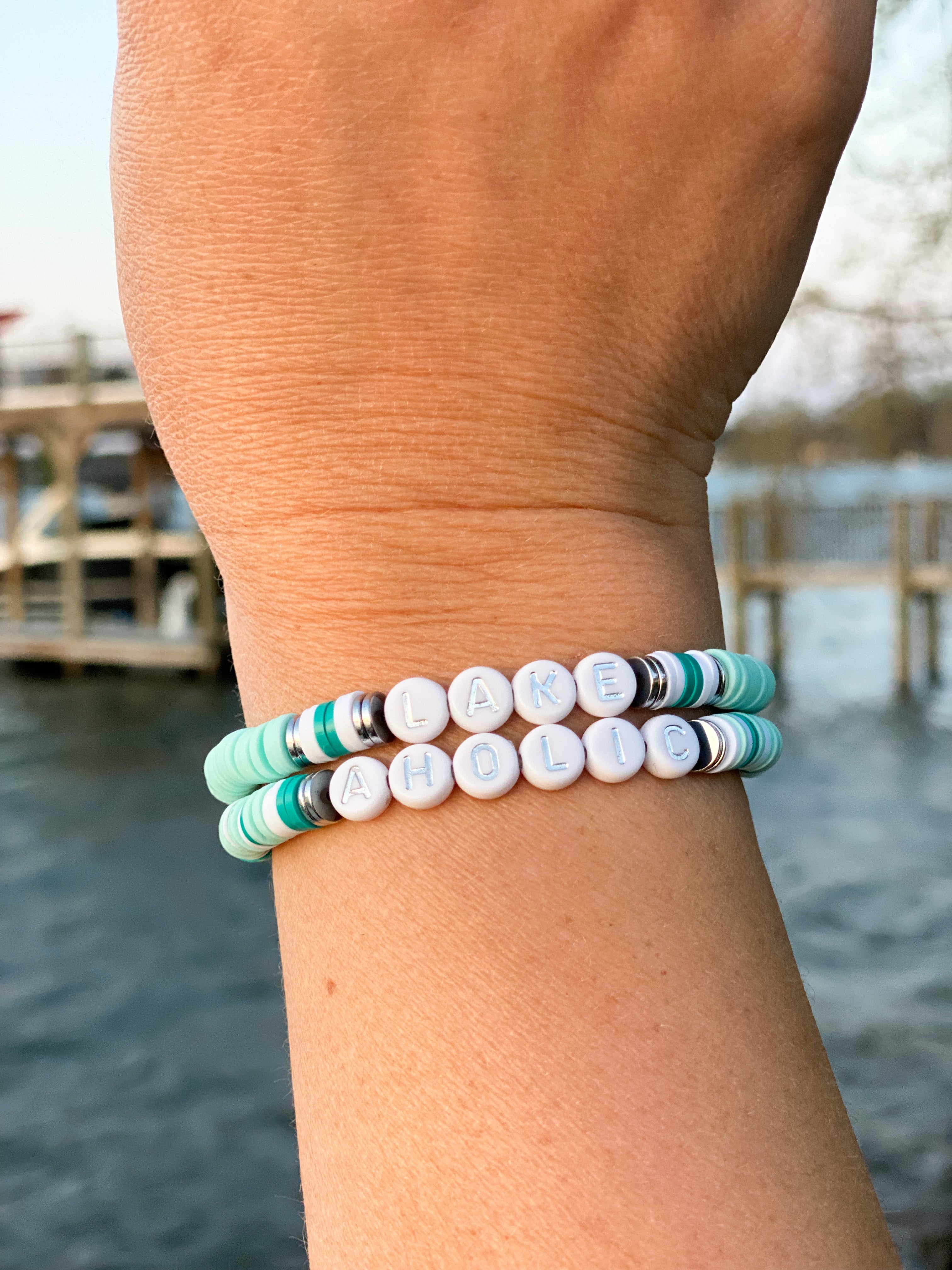 SALTY Bracelet, Periwinkle, Medium Heishi Bead Bracelet - Gus and Ruby  Letterpress