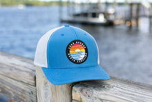 Load image into Gallery viewer, Rainbow Lake Embroidered Patch Hat - Steel Blue/Silver