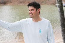 Load image into Gallery viewer, Lake Norman Oval Long Sleeve T-Shirt - Soothing Blue