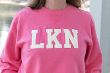 Load image into Gallery viewer, LKN Appliqué Beach Wash Crewneck Sweatshirt -Fruit Punch Pink