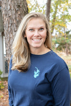 Load image into Gallery viewer, Lake Norman Oval Long Sleeve T-Shirt - Navy Blue