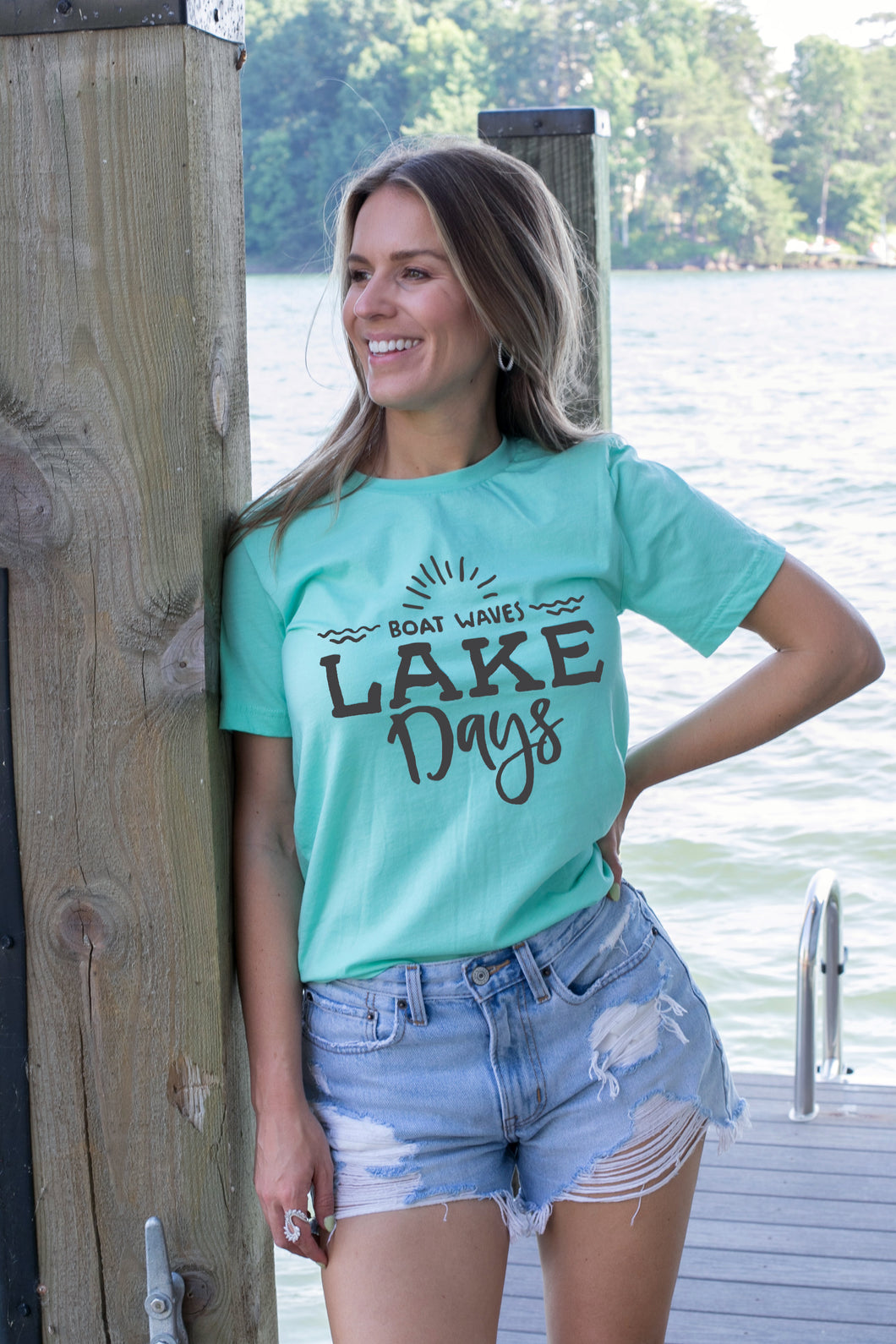 Boat Waves Lake Days T-Shirt