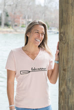 Load image into Gallery viewer, Lake Norman Paddle T-Shirt - Women&#39;s Relaxed V-neck
