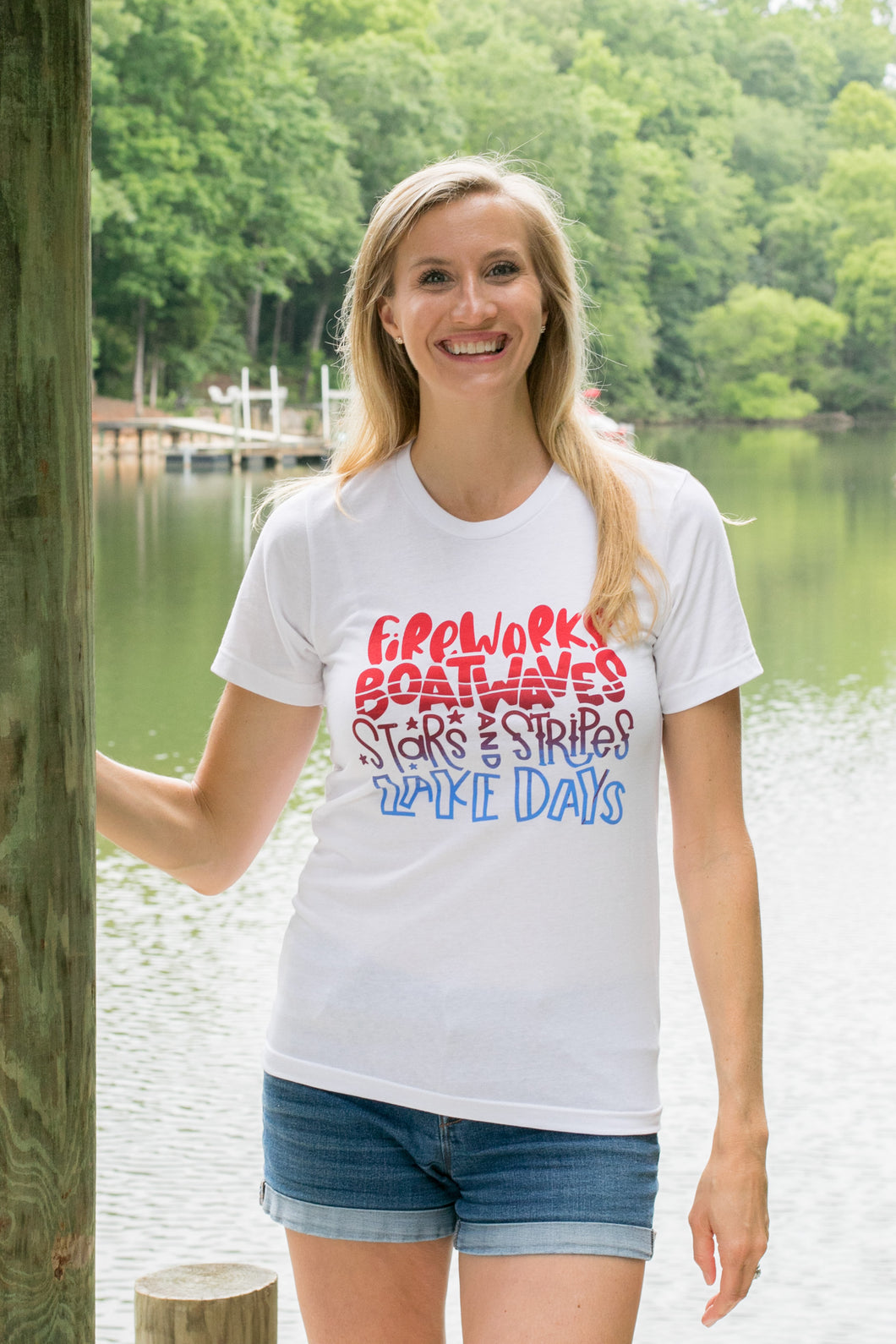 Fireworks Boat Waves July 4th T-Shirt