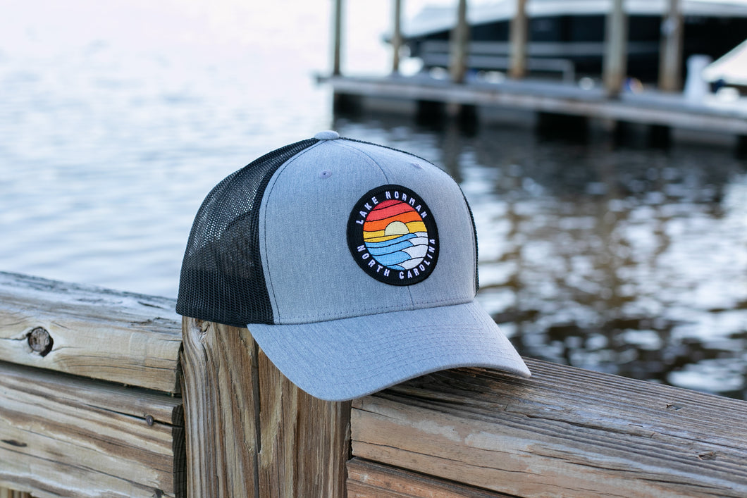 Rainbow Lake Embroidered Patch Hat - Heather Grey/Black